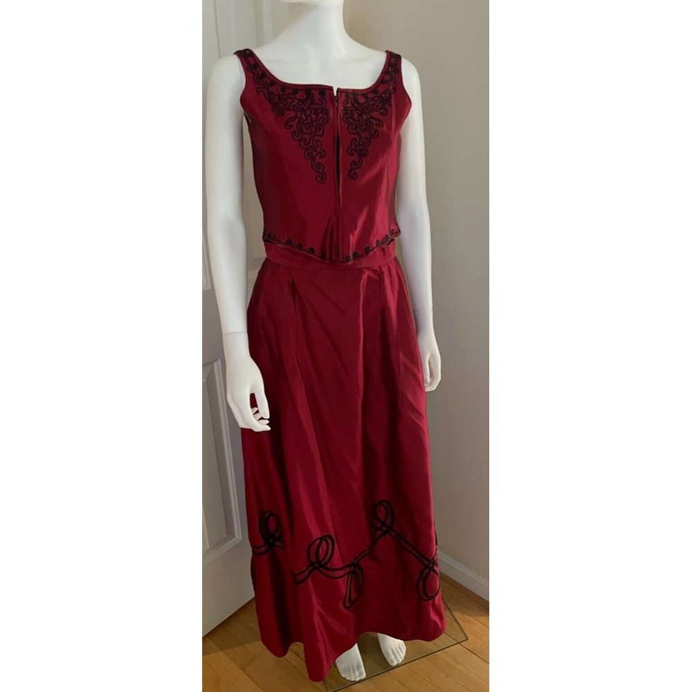 Fabulous Vintage Victor Costa Skirt and Vest Top Suit Dress Outfit Size 6 and 4